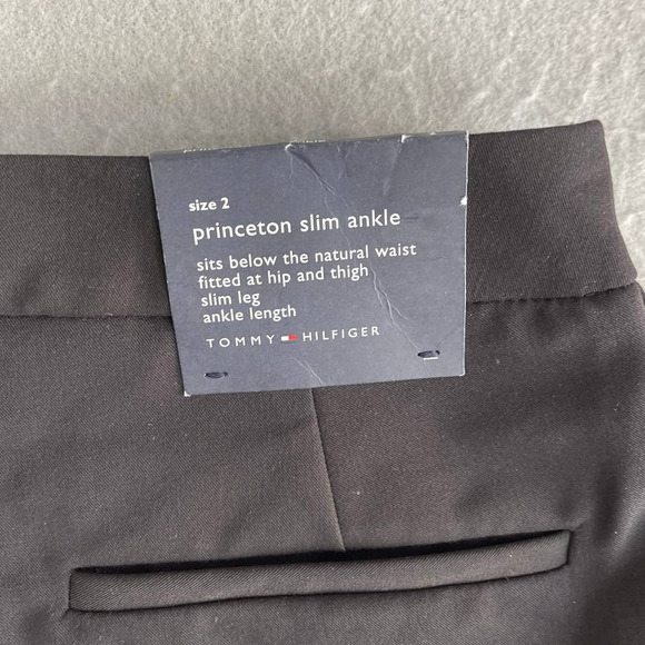 Tommy Hilfiger Size 2 Princeton Slim Ankle Pants Black NEW NWT - Picture 8 of 12